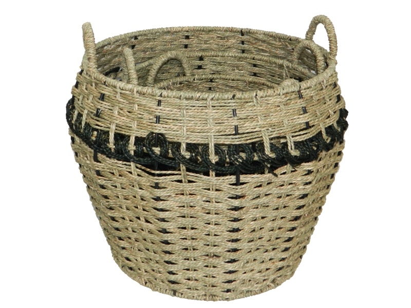 Ultimate Open Weave Seagrass Storage Basket with Handles - Eco-Friendly Home Organization